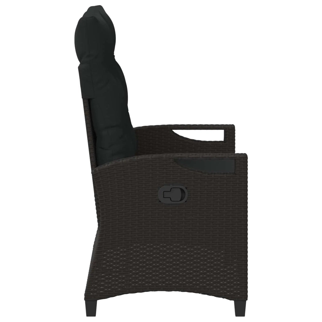 Panchina da giardino con cuscino Nero 105 x 60 x 112 cm