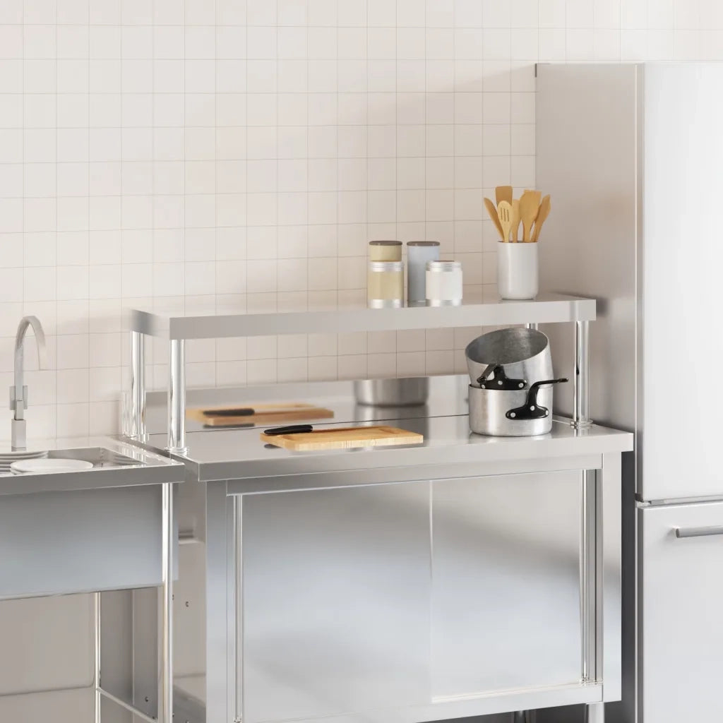 Ripiano per Tavolo da Lavoro 110x30x35 cm in Acciaio Inoxcod mxl 110714