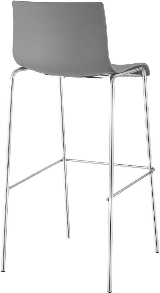 Set di 2 sgabelli da bar Hoover in plastica con struttura a 4 piedi cromata 3