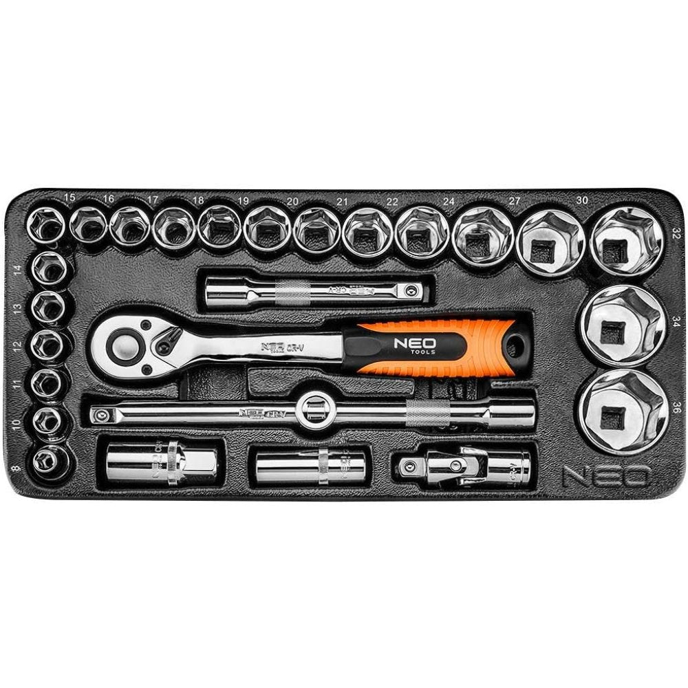 Topex 84-238 set di bussole 1/2 2, 27 pezzi, 10-26 mm