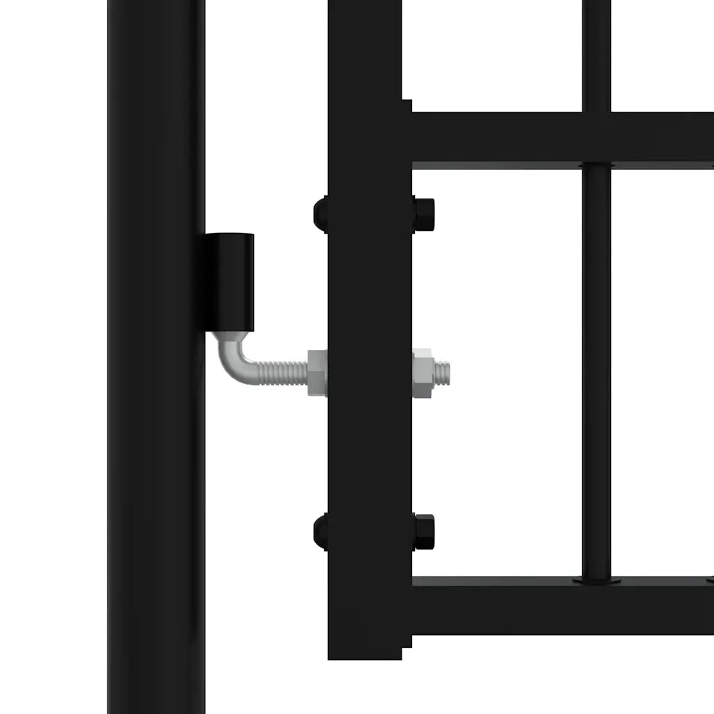Cancello per recinzione Kampen con punta a lancia Nero 394,5x150 cm in acciaio 151102