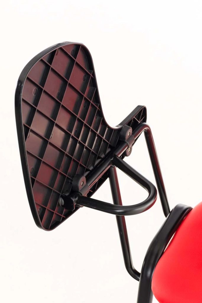 Sedia Ken in similpelle con tavolino ribaltabile rosso