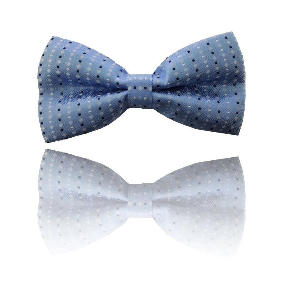Trade Shop - Papillon Rombi Azzurri Quadri Cravattino Farfallino Cravatta Frack Papion -