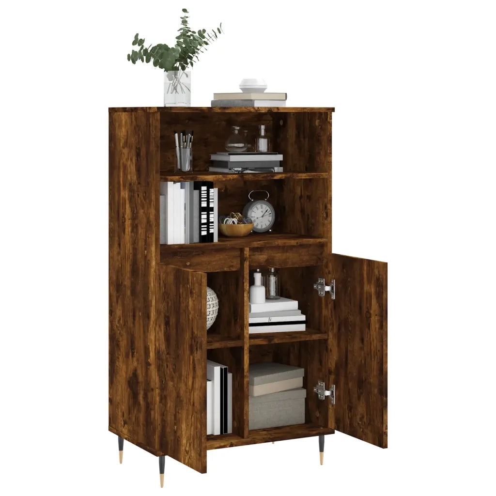 Credenza Rovere Fumo 60x36x110 cm in Legno Multistrato 831481