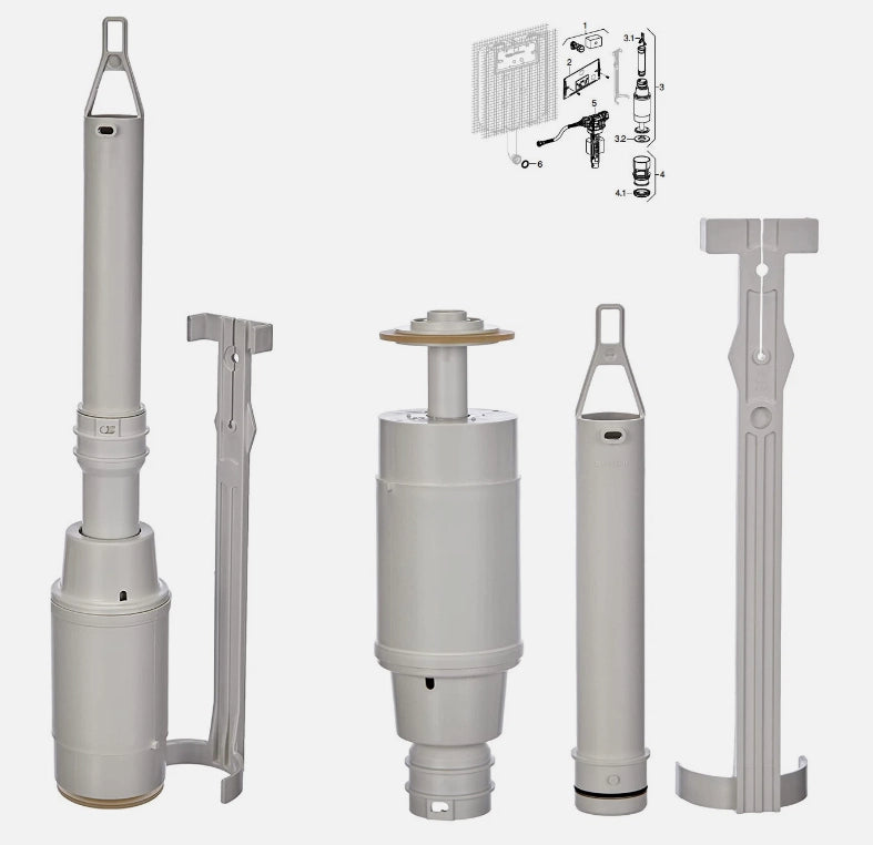 GEBERIT CAMPANA COMPLETA PER TWIN LINE 215.299.00.1 kit completo di ricambio Singolo scarico cassetta ad incasso