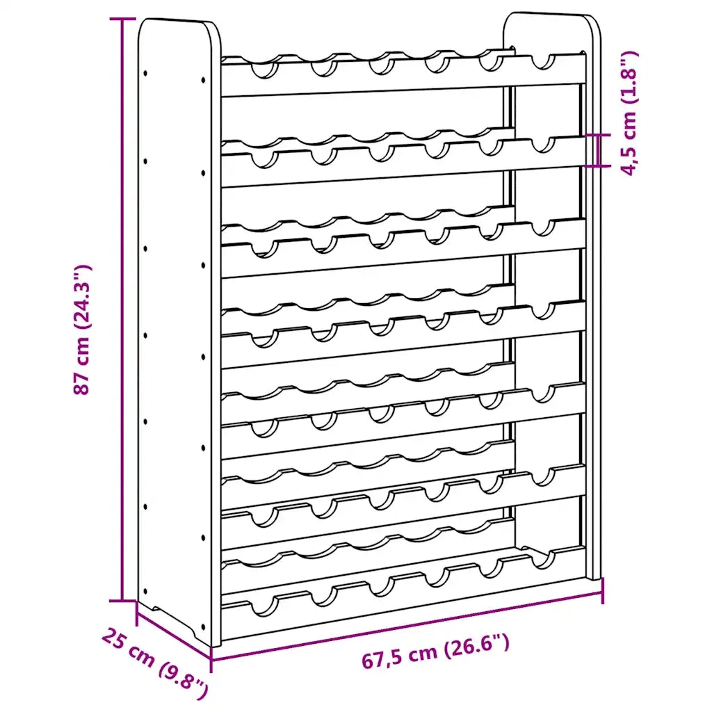 Portavini 67,5x25x87 cm in Legno Massello di Pino 4007559