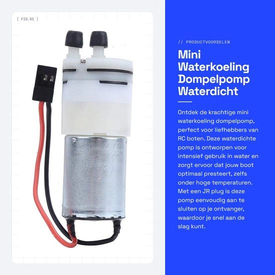 Pompa a doppio effetto 3-6V 370 Mini - Impermeabile - Connessione JR - Utilizzo continuo 15 ore - Plug and play - Adatto per imbarcazioni RC - Pompa di acqua