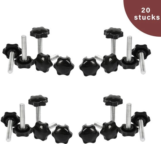 Set di viti M8 40mm 32 - set di viti - viti in acciaio inossidabile - viti a doppio fine - per diverse macchine e applicazioni - set di viti a testa a stella - viti per mobili - set di viti assortito