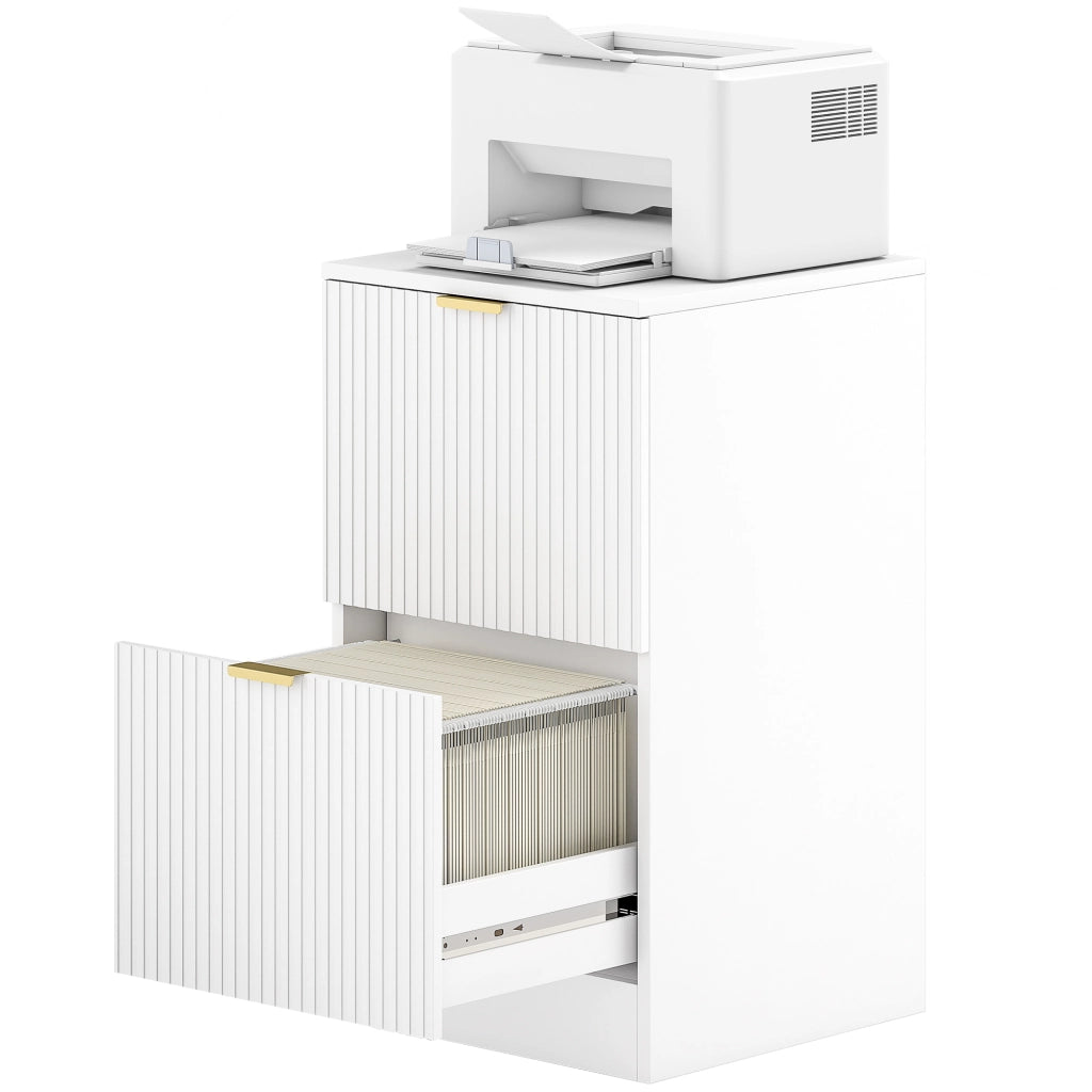 Cassettiera per scrivania con 2 cassetti ¨C Minimal ¨C Bianco 40x40x71 cm