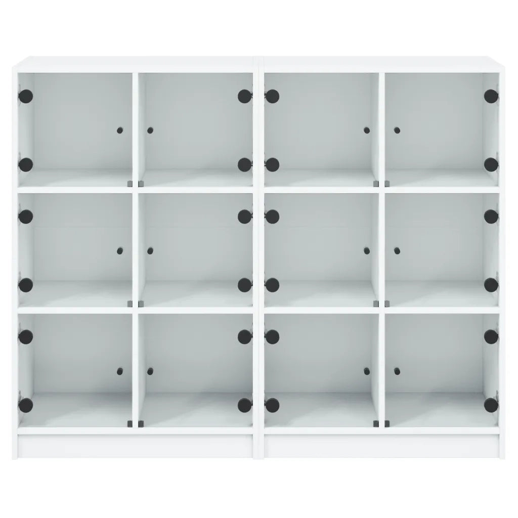 Libreria con Ante Bianca 136x37x109 cm in Legno Multistrato