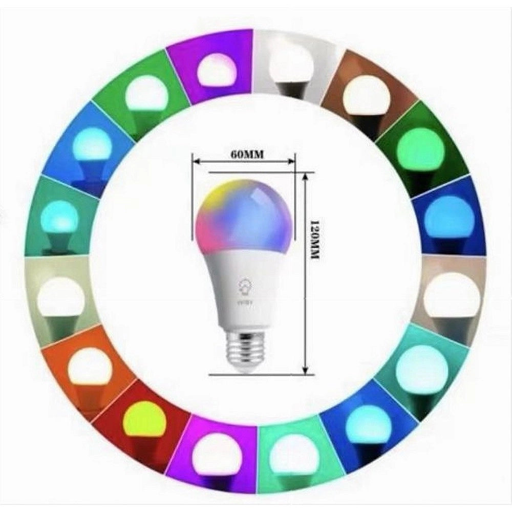 Trade Shop - Lampadina Intelligente A60 10w Led Rgb Cct Dimmerabile Wifi E27 App Alexa Google -