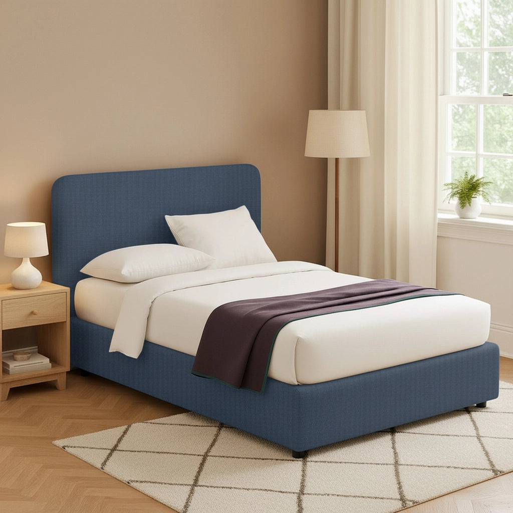 Wigan, Letto Matrimoniale Sfoderabile Made in Italy, blu