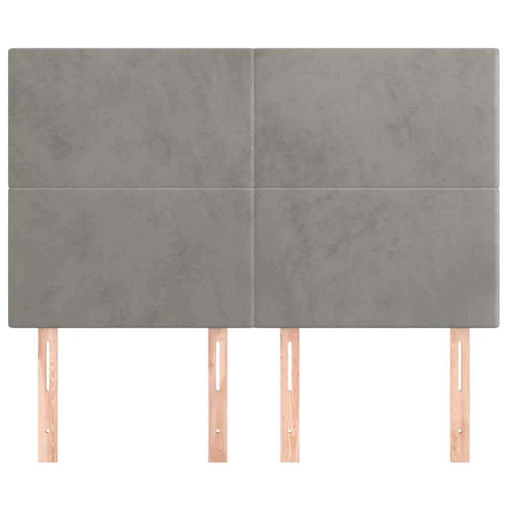Testiera-Testata Decorativa Grigio Chiaro 144x5x118/128 cm Velluto 649463