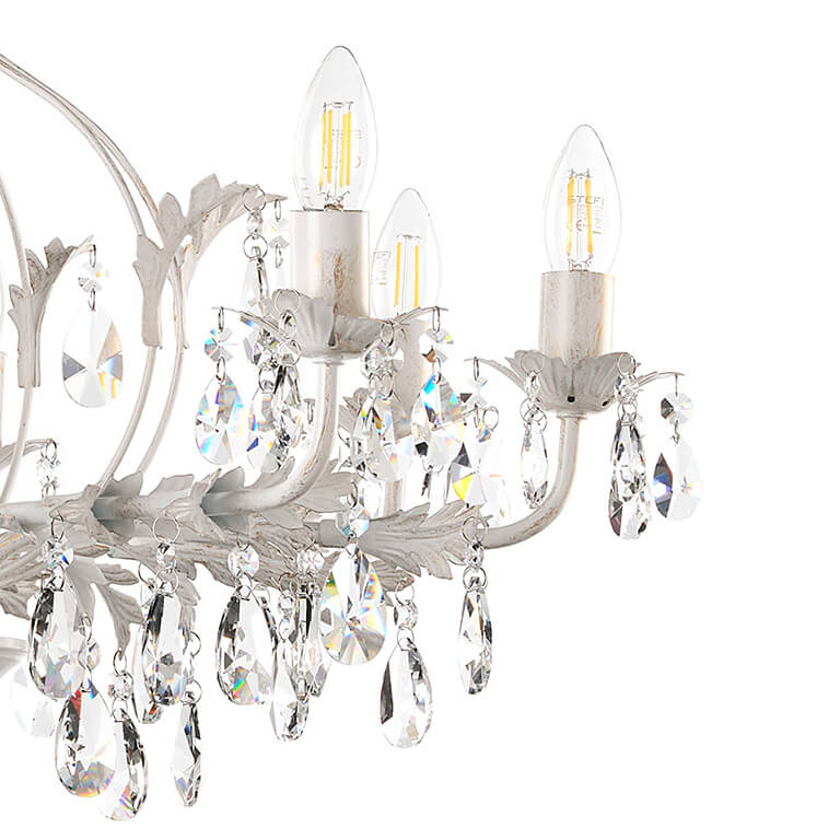 Lampadario 8 luci Teresa avorio