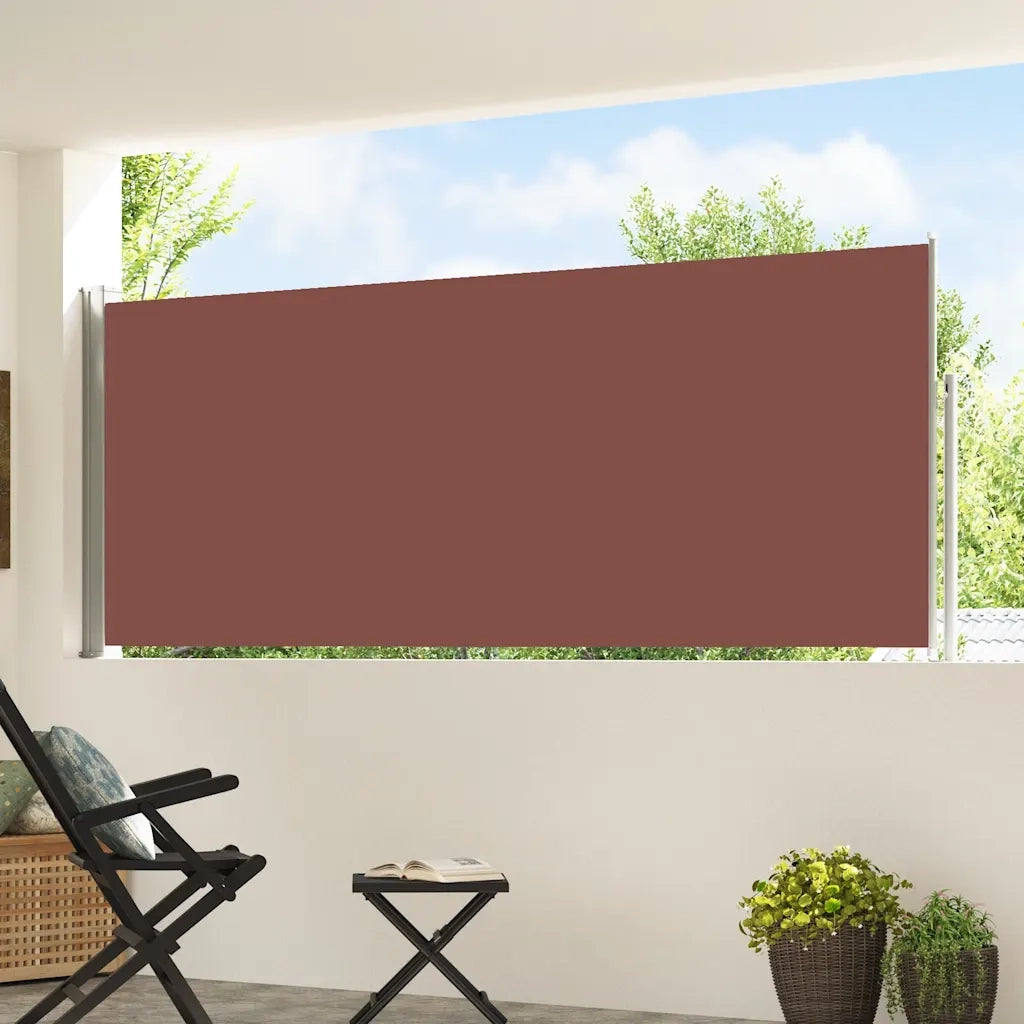 Tenda Laterale Retrattile per Patio-Tenda parasole per balcone 120x500 cm Marrone