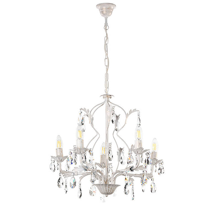 Lampadario 5 luci Teresa  avorio