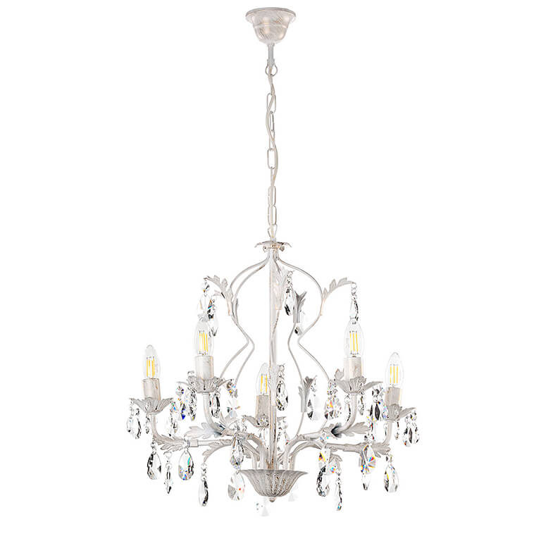 Lampadario 5 luci Teresa  avorio