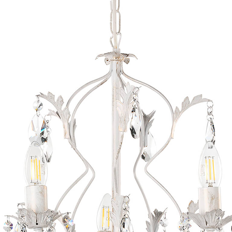 Lampadario 5 luci Teresa  avorio