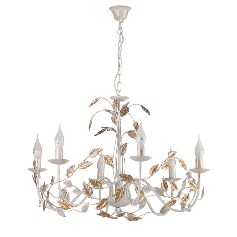 Lampadario 6 luci Collana avorio