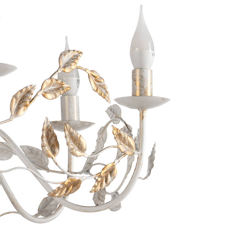 Lampadario 6 luci Collana avorio