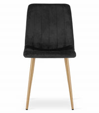 Sedia Valora JEWA - Seduta in velluto nero con gambe color legno x1