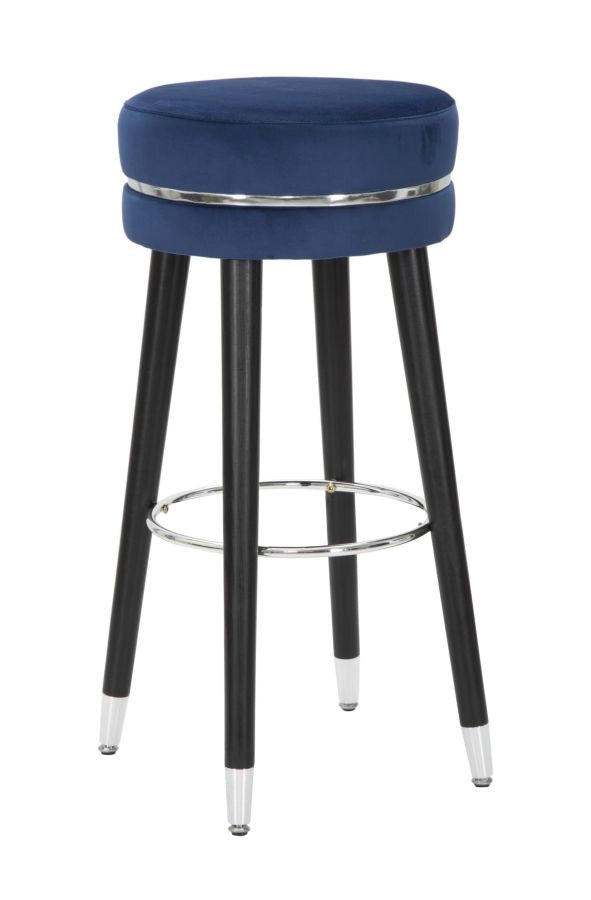 SGABELLO BAR PARIS BLU/SILVER CM � 35X74
