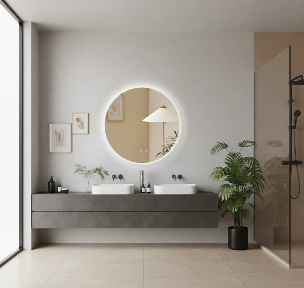 Specchio LED Ares Ø90 cm vetro