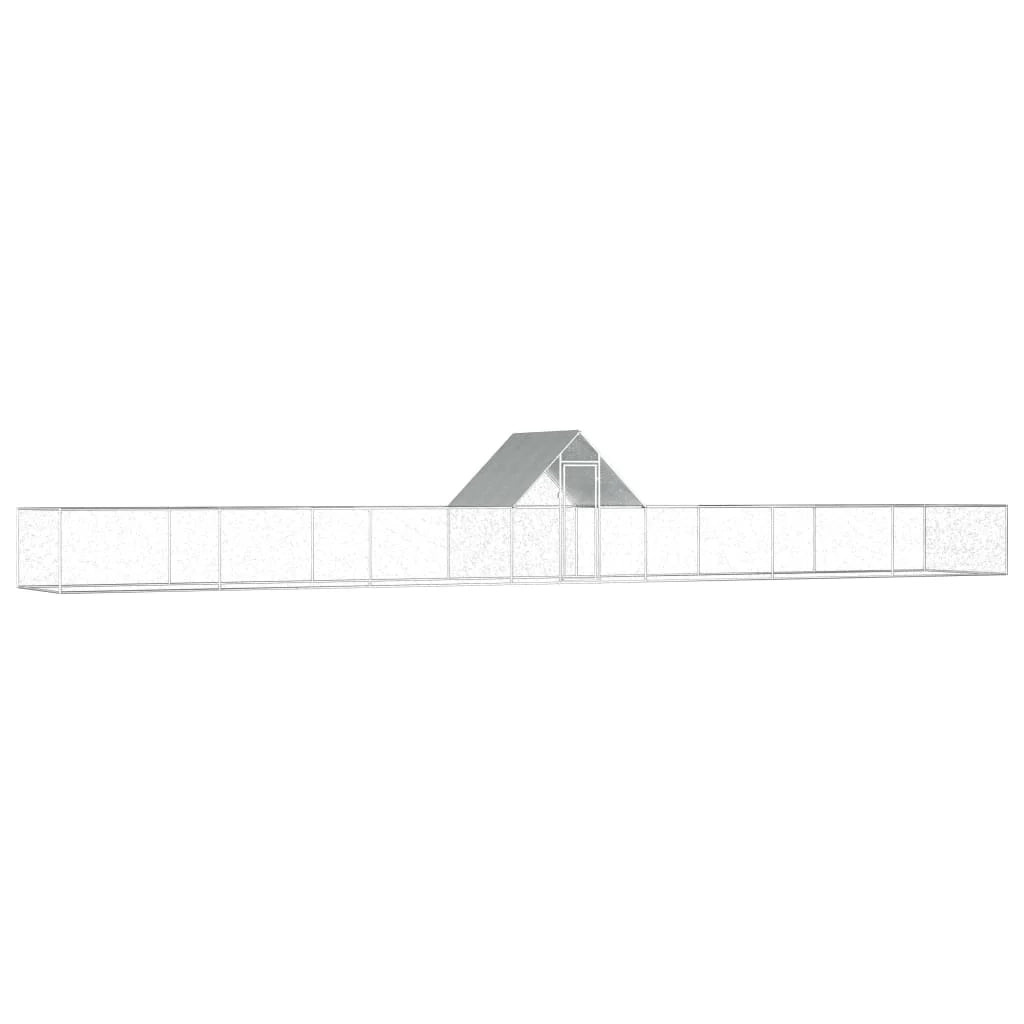 Pollaio 14 x 2 x 2 m acciaio zincato 02_0001711