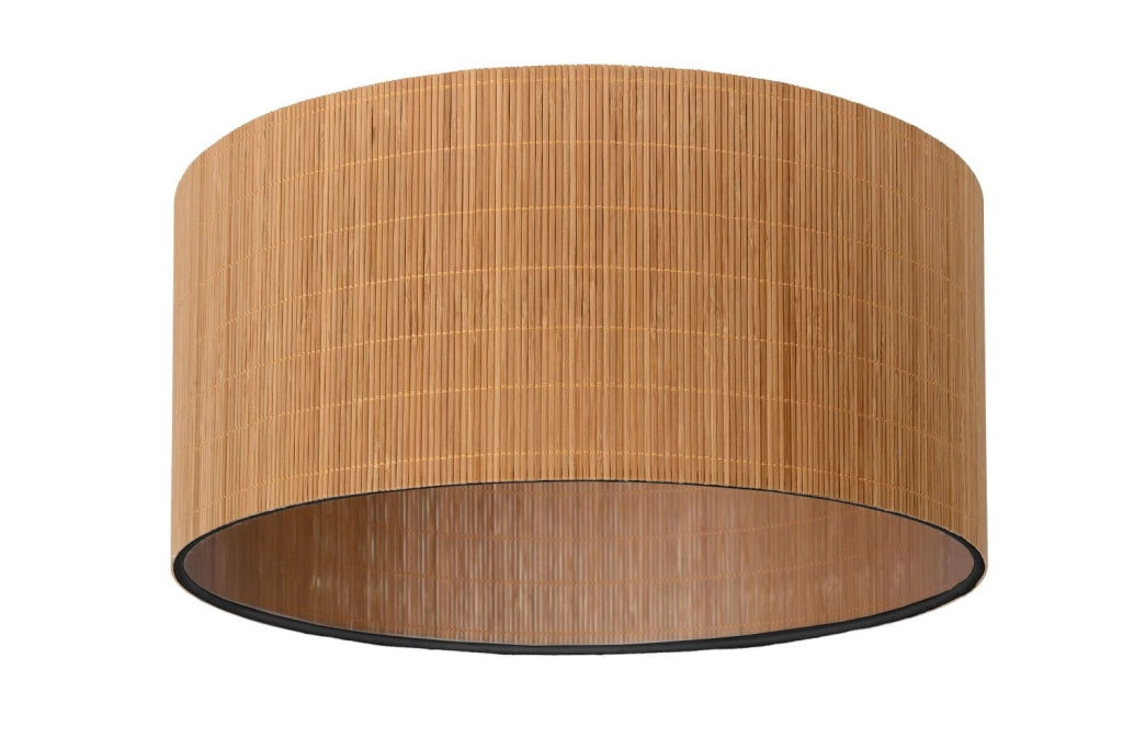 Plafoniera Lucide Magius rattan marrone/nera E27 42cm