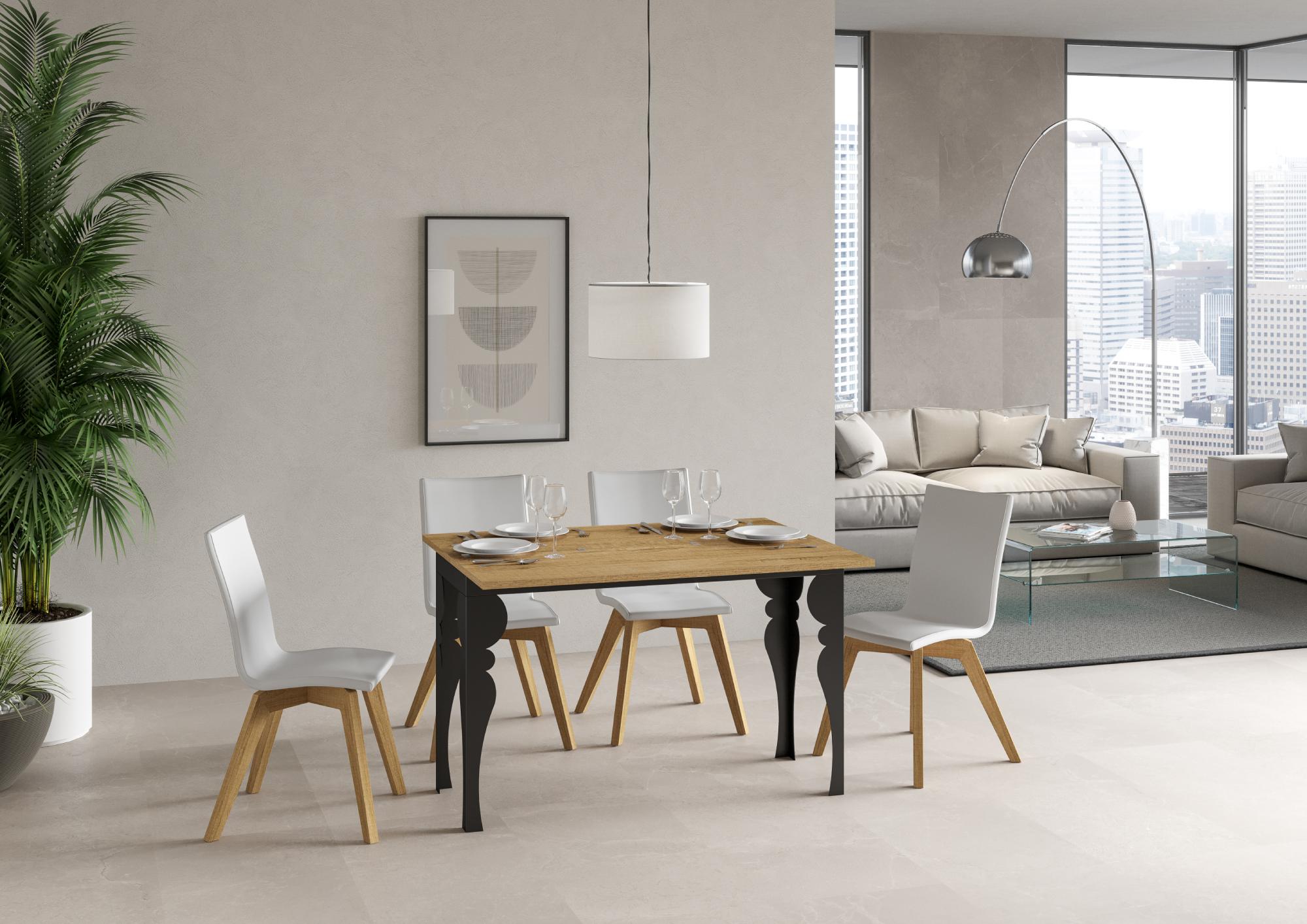 Tavolo Salvaspazio Allungabile 120/200x45/90x80/78 cm Paxon Double Quercia Naturale