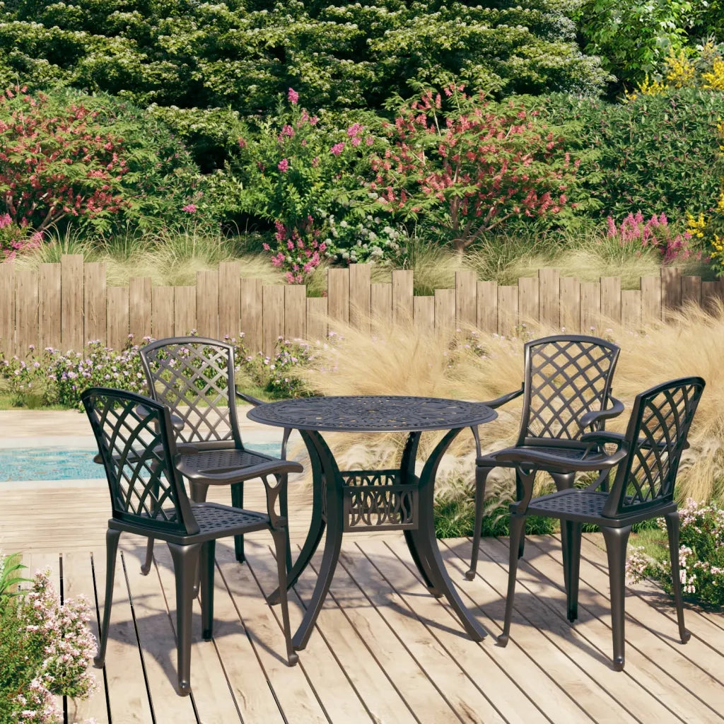 Set da Bistrot 5 pz in Alluminio Pressofuso Nero cod mxl 37788
