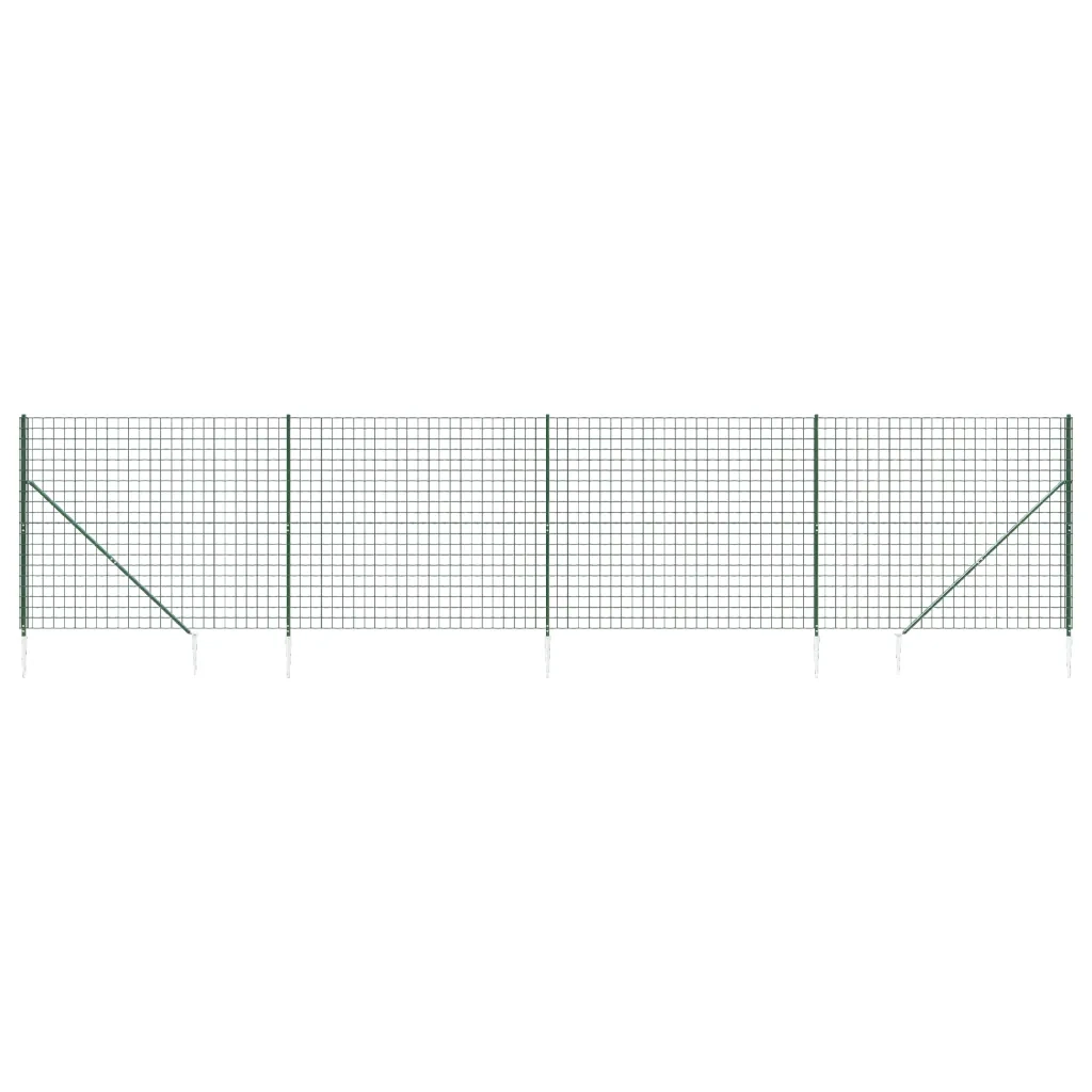 Recinzione Metallica con Picchetti Ancoraggio Verde 2,2x10 m 154135