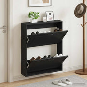Mobiletto per Scarpe da Muro UTRECHT 71 x 17 x 86 cm Nero 897736