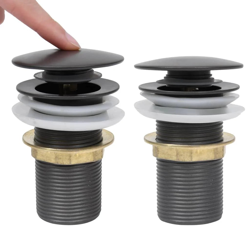 Piletta di scarico a pulsante senza troppo pieno 6,4 x 6,4 x 9,1 cm grigio 02_0003490