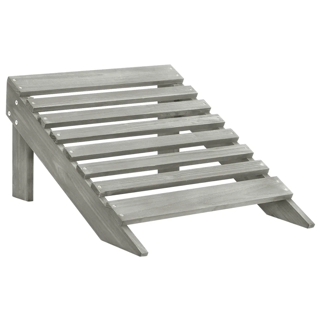 Sedia da Giardino-Sedia da esterno con Poggiapiedi in Legno Grigio