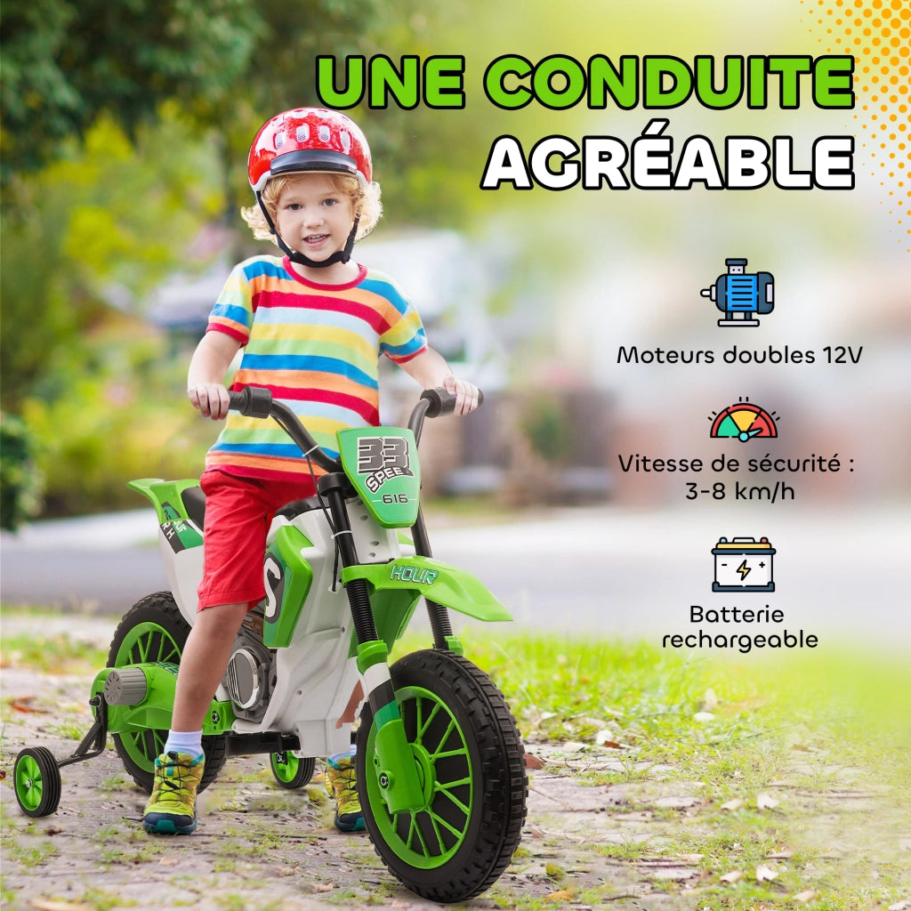 Moto Elettrica Bambini Verde ¨C zephmum ¨C 106.5x51.5x68 cm