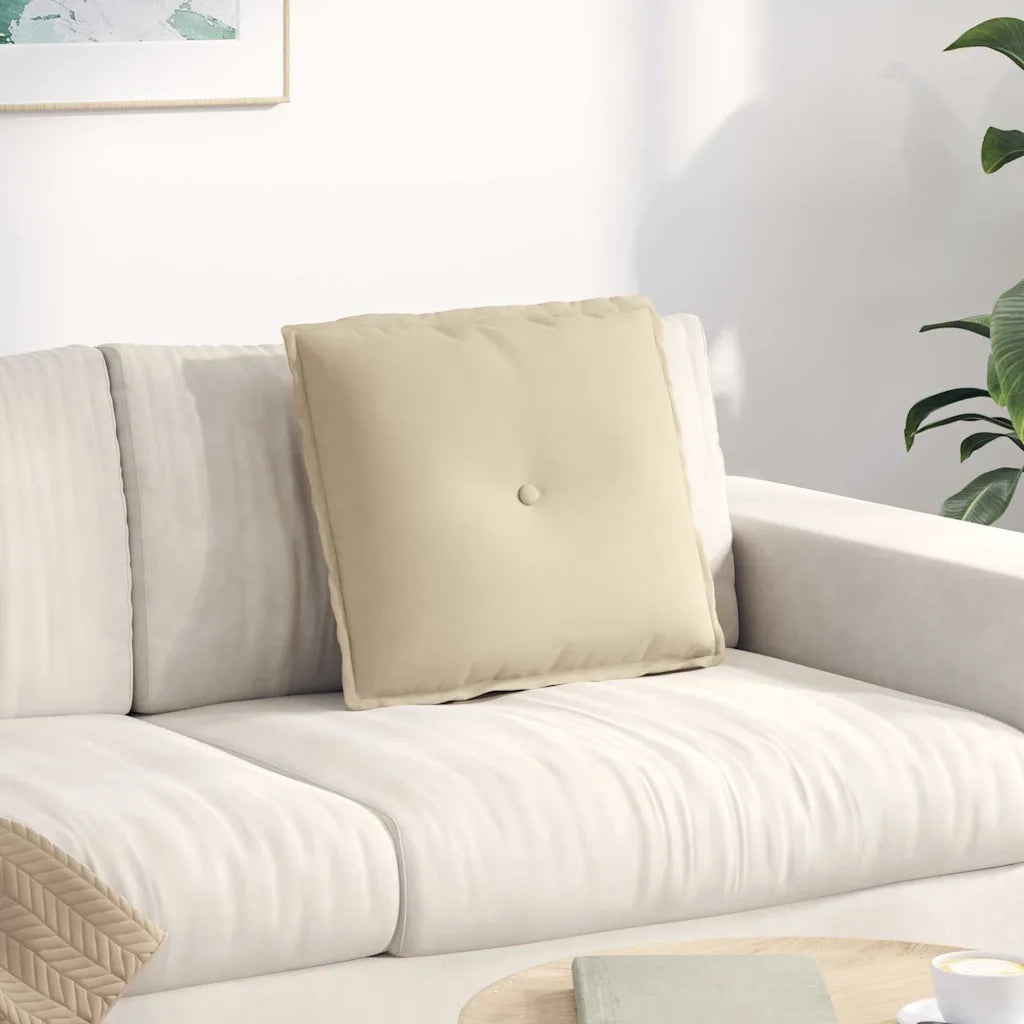 Cuscino per Schiena Crema 50 x 45 cm Tessuto in Microfibra