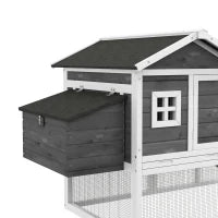 Gabbia per Galline o Anatre, Pollaio Prefabbricato in Legno con Tetto Impermeabile, 178x95x100 cm, Grigio