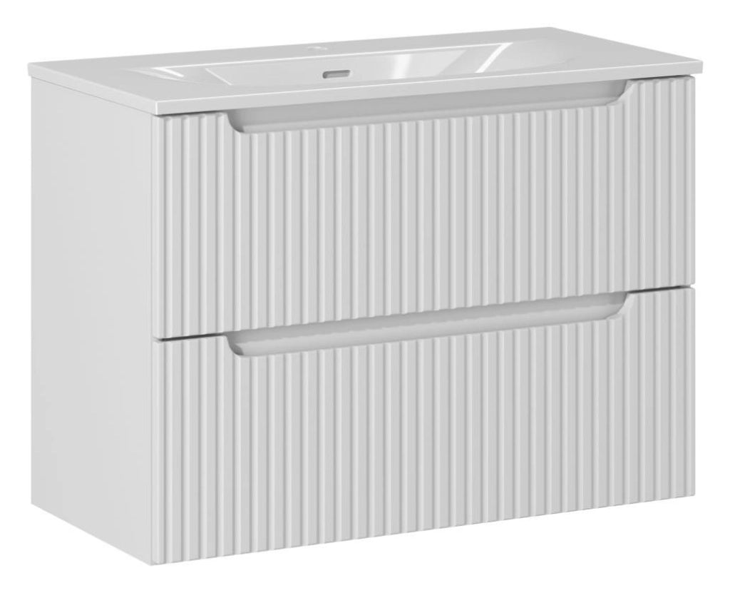 Set mobili bagno 80 cm con lavabo Nova White 80 x 1401 x 1401 cm