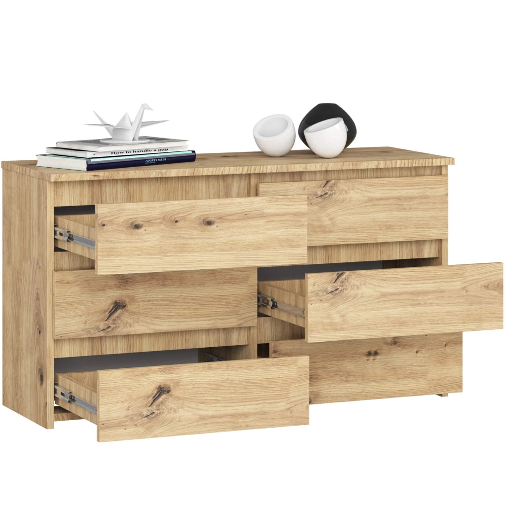 Cassettiera CL100 compatta AKORD Quercia Artisan 100 cm 6 cassetti 100x35x57 cm