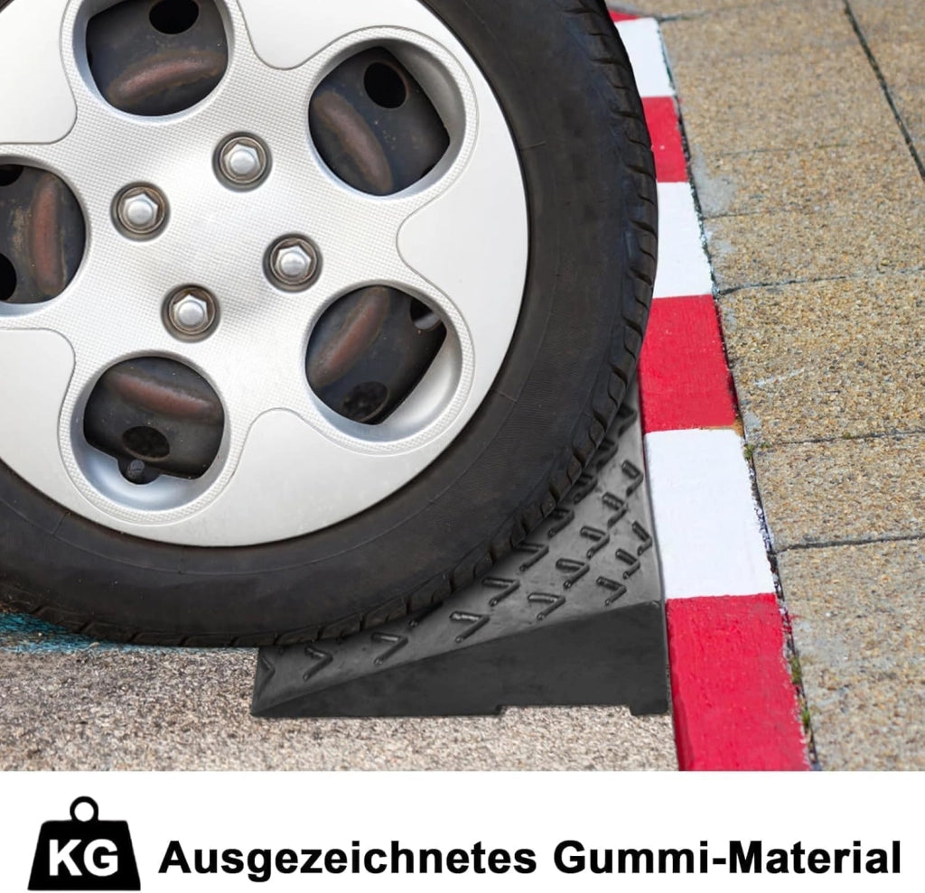 Set di 4 rampe per soglia in gomma, 10 cm, portatili, con superficie antiscivolo, per auto, sedia a rotelle