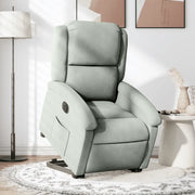 Poltrona Alzapersona Reclinante Elettrica Grigio Chiaro Velluto 3204322
