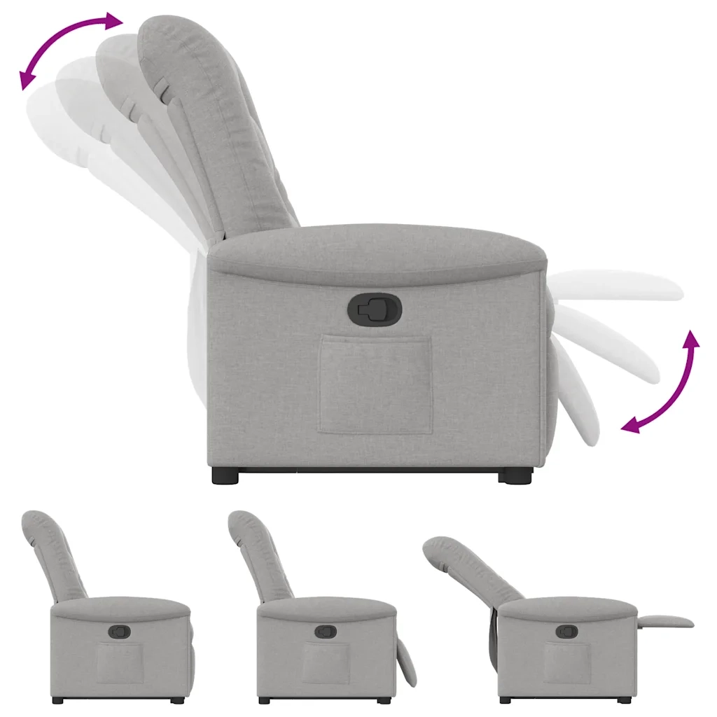 Poltrona Alzapersona Reclinabile Grigio Nuvola in Tessuto 3303263