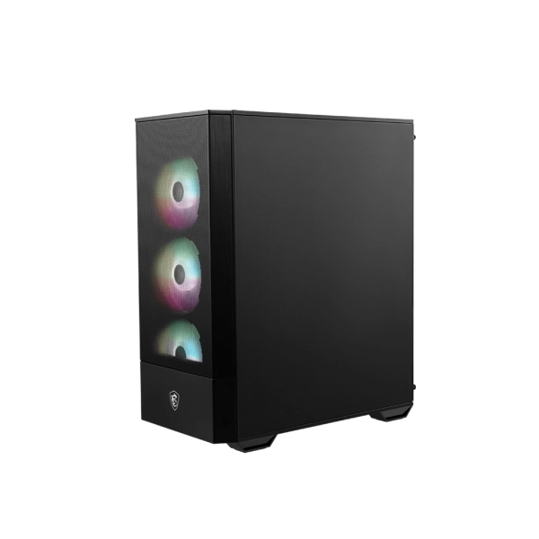MSI MAG Forge 112R e' uno case mid-tower dotato di pannello in vetro temperato e ventole pre-installate ARGB.