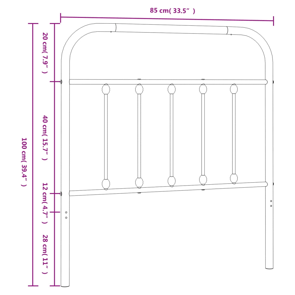 Testiera di Ricambio in Metallo Bianco 80 cm 352654