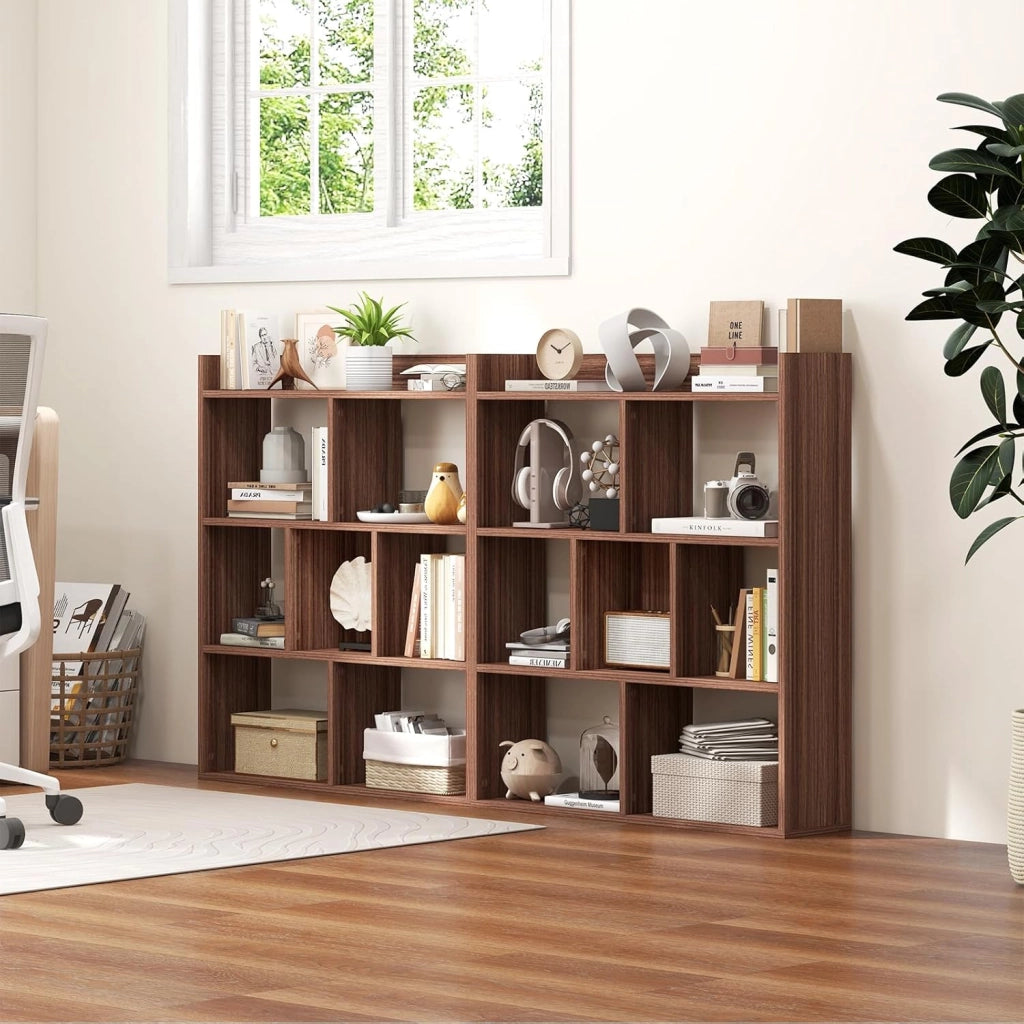 Libreria, scaffale con 7 cubi, divisorio con protezioni antiribaltamento, mensola cubo per camera da letto, ufficio, soggiorno, 80 x 20 x 90 cm (bianco)