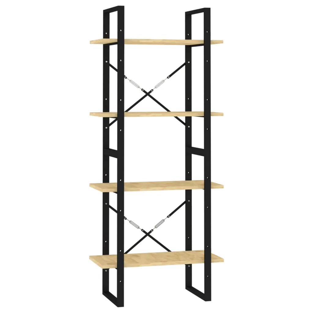 Libreria a 4 Ripiani-Scaffale per Libri-Mobile di Stoccaggio 60x30x140 cm in Legno Massello di Pino