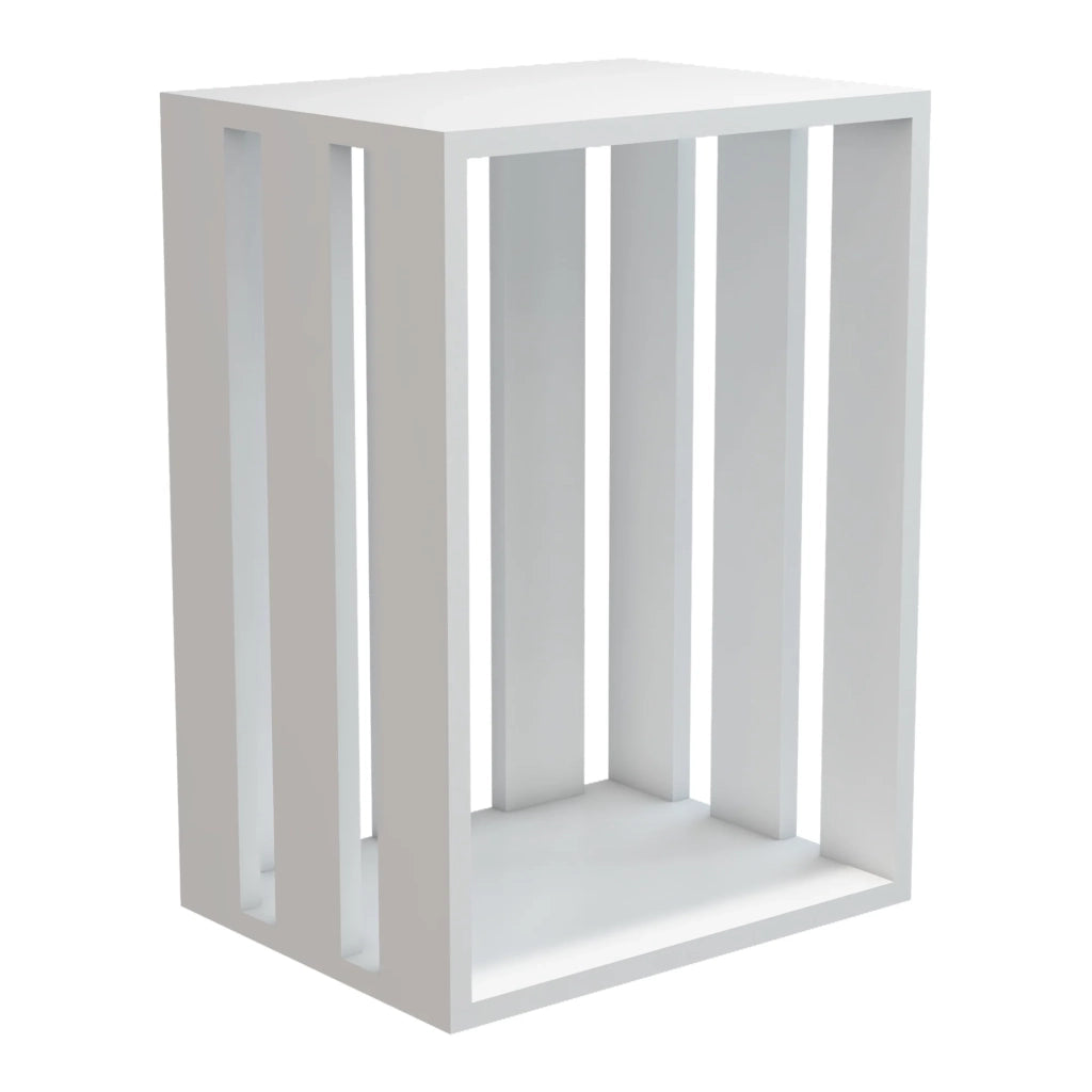 Tavolino rettangolare rotondo con contenitore 43 x 64 x 33 cm bianco 03_0008638