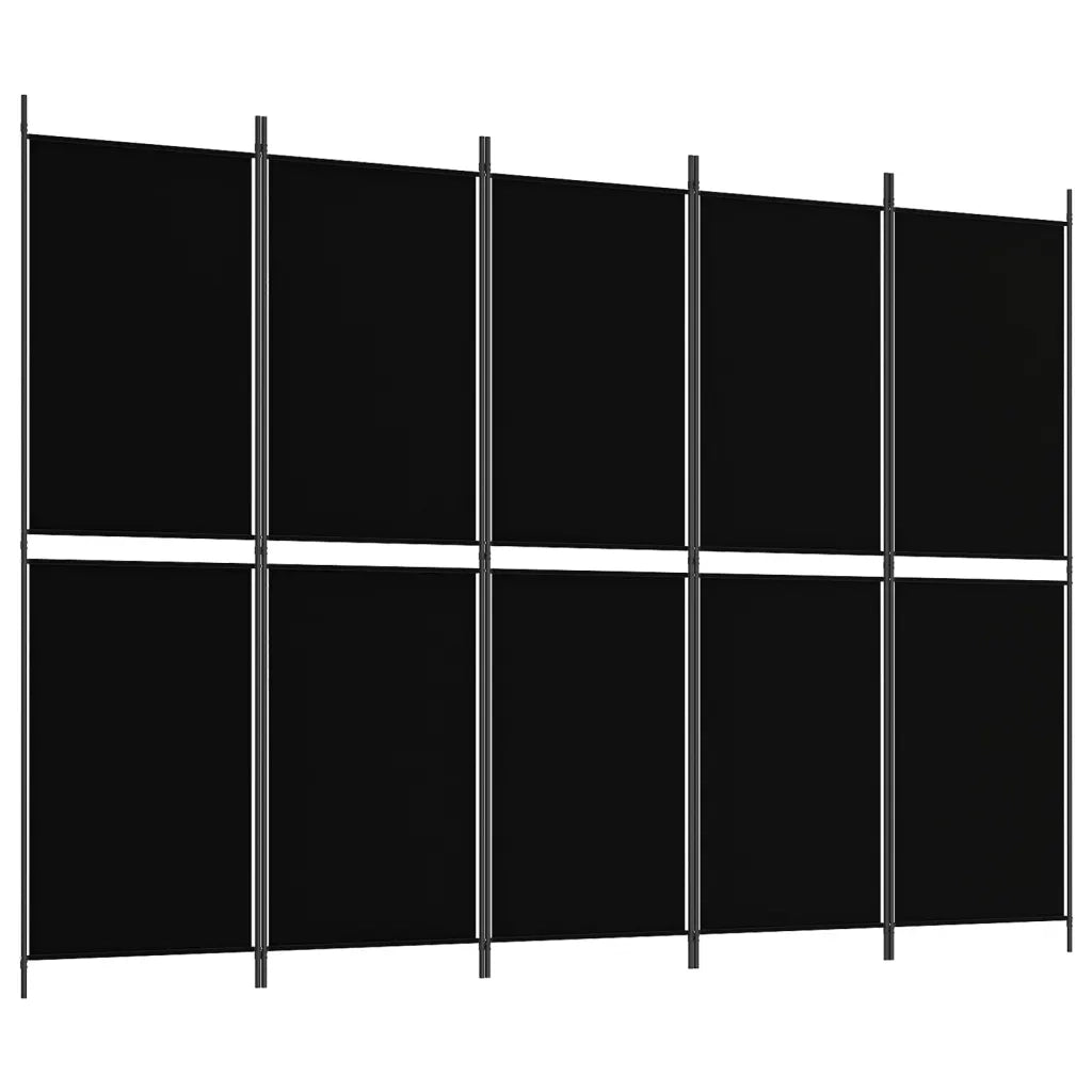 Divisorio a 5 Pannelli Nero 250x180 cm in Tessuto 350221