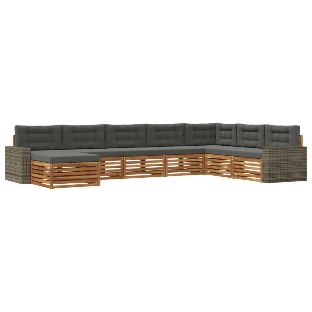 Set di divani da esterno 8 pz Naturale e Antracite 3383730